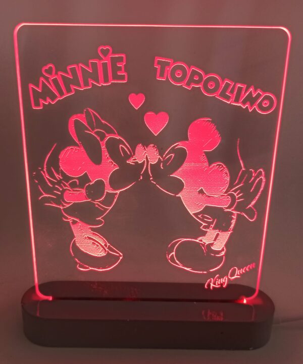 Lampada in Plexiglass Minnie e Topolino