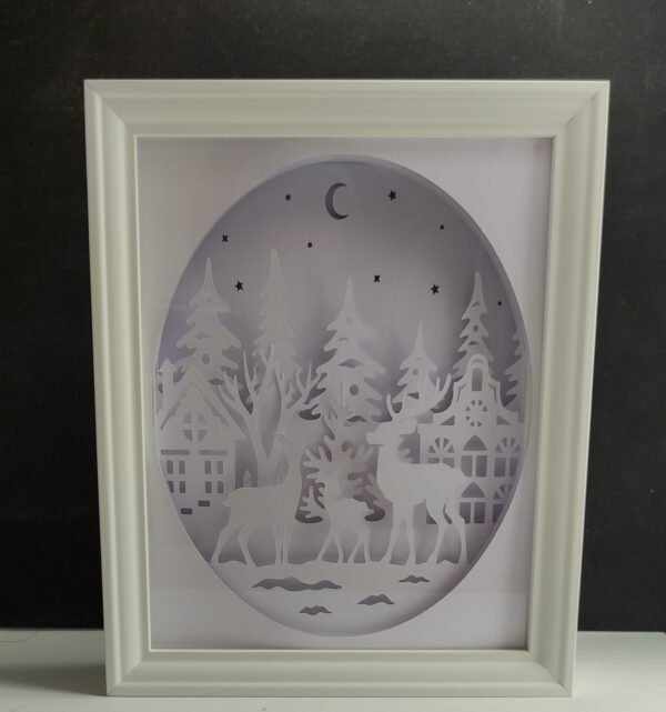 Cornice Shadow Light Box Paesaggio natale