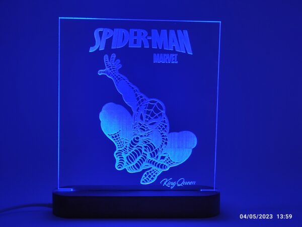 Lampada in Plexiglass SpiderMan "Marvel"