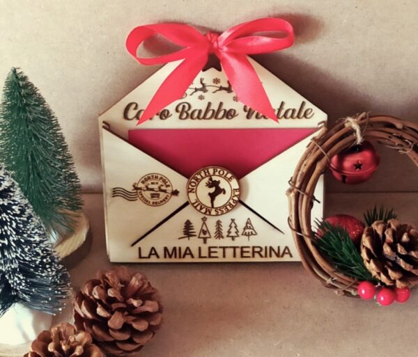 Porta Letterina di Babbo Natale in legno da appendere